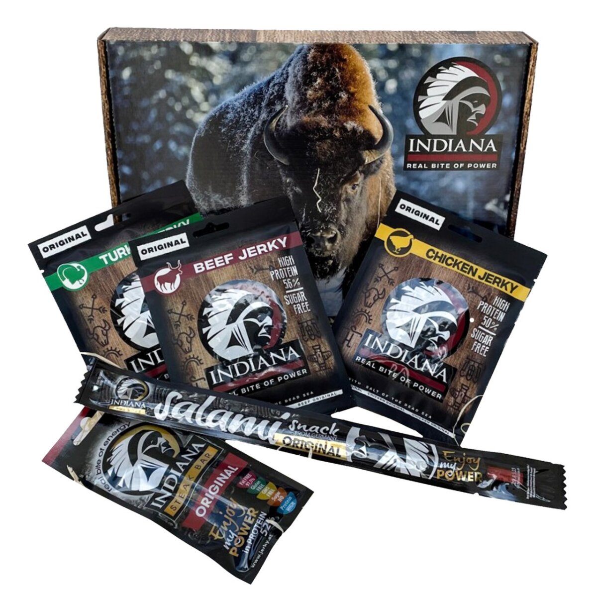 INDIANA Geschenkbox mit 10 Produkten | indiana-jerky
