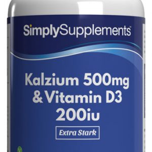 Kalzium 500mg & Vitamin D3 200iu – 360 Tabletten | SimplySupplements