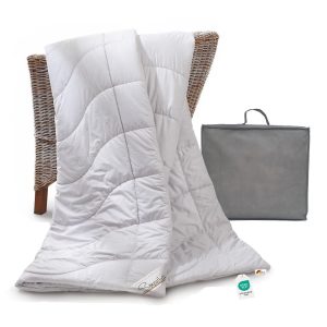 Kamelhaar Bettdecke 100% Kamelhaar Kamelhaardecke Duo warm 155×220 30° | Bettenhaus-Breuer