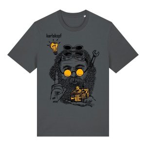 karlskopf Herren T-Shirt ERFINDER, anthrazit, Gr??e L | Karlskopf