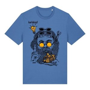karlskopf Herren T-Shirt ERFINDER, blau, Gr??e XXL | Karlskopf