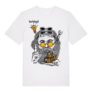 karlskopf Herren T-Shirt ERFINDER, weiss, Gr??e L | Karlskopf