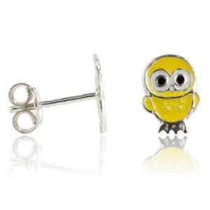 Kinderohrstecker 925 Sterling Silber mit kleinem Kauz | Mein-Ohrstecker