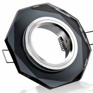 Einbaurahmen schwarzes Kristallglas – 8eck – Schnellspannkopf – flach | bigE