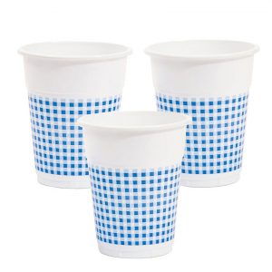 25 Weiß/Blaue Trinkbecher 350ml Partygeschirr | Karneval-Universe
