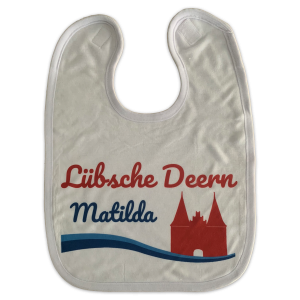 Lätzchen “Lübsche Deern” mit Name bedruckt | Lübeck Places Shop