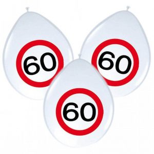 Verkehrsschild 60 Luftballons Geburtstags Deko | Karneval-Universe