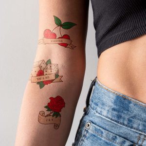 Personalisierbare Tattoos 6er Set mit Retro-Designs und Text, Geschenk Frauen, Geschenk Freundin, Geschenk Schwester, Geschenk Mama, Witzige Geschenke