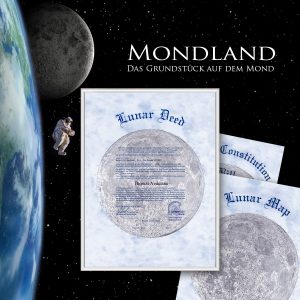 Mondgrundstück | Mond Besitzurkunde | originelles Geschenk für Geburtstag & Hochzeit | Mondland