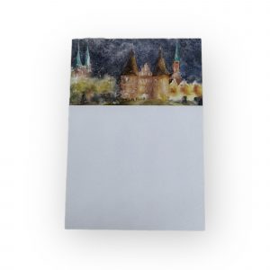Notizblock A7 Holstentor bei Nacht | Lübeck Places Shop