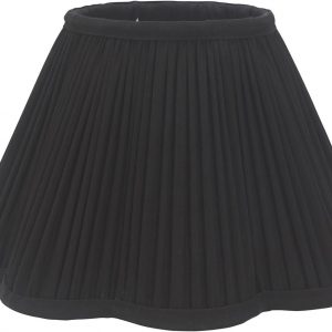 PR Home Siv Lampenschirm schwarz Plissee rund mit E27 Haltering oben 25x25x15,5cm | CHT Onlineshop