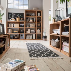 Massives modulares Regalsystem Woodland in 119 cm Höhe aus Kernbuche oder Wildeiche | massive-naturmoebel