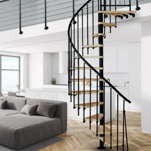 Spindeltreppe ATRIUM Presto 120 cm schwarz oder grau | Perfekt-Bau.eu