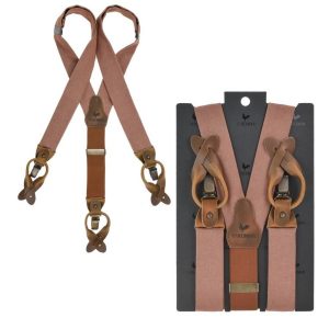 Sir Redman Hosenträger Herren Vintage Style für Männer 35mm breit “WORK”, mit Schlaufen zum Knöpfen und Clips, für Jeans, rost rot | Ordnung und mehr