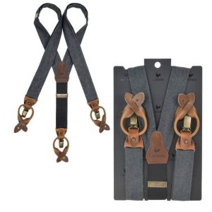Sir Redman Hosenträger Herren Vintage Style für Männer 35mm breit “WORK”, mit Schlaufen zum Knöpfen und Clips, für Jeans, schwarz | Ordnung und mehr