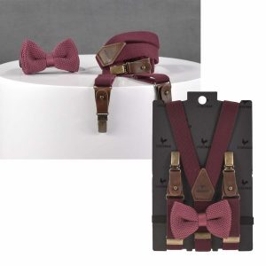 Hosenträger Kinder Set mit Fliege Jungen “KIDS” Mr Buck Burgundy | Ordnung und mehr