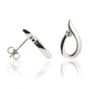 Ohrstecker 925 Sterling Silber Tropfen mit Zirkonia | Mein-Ohrstecker