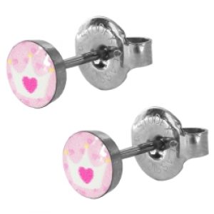 Chirurgenstahl Ohrstecker mit Herzkrone Studex Sensitive | Mein-Ohrstecker