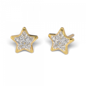 Chirurgenstahl Ohrstecker vergoldet Glitterline mit Stern in transparent Studex Sensitive | Mein-Ohrstecker