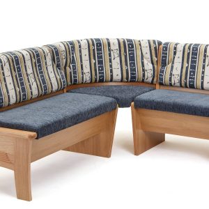 Eckbank TAPAS in Eiche lackiert mit 2 Stühlen MIAS 2 | massive-naturmoebel