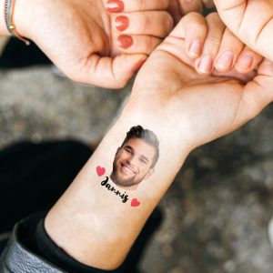 Personalisierbare Tattoos 6er Set mit Gesicht und Text, Fotogeschenk, Geburtstagsgeschenk, Geschenk Männer, Geschenk Freund, Geschenk Bruder, Geschenk