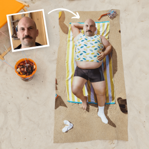 Personalisierbares Handtuch mit deinem Traumkörper, Fotogeschenk, Romantische Geschenke, Hochzeitsgeschenk, Geschenk, Geschenkidee | Radbag DE