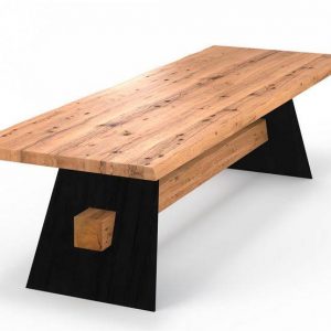 Untergestell Plank aus Balkeneiche furniert | massive-naturmoebel