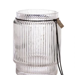 Vase Glas striped 10,8 cm H | Geliebtes Zuhause DE