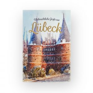 Klappkarte “Weihnachtliche Grüße aus Lübeck” Holstentor | Lübeck Places Shop