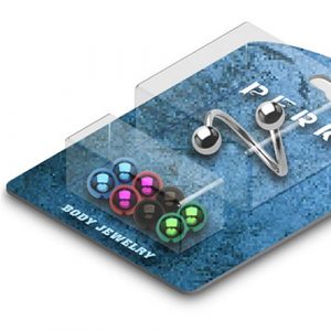 Twister Spirale Piercing Set Lippenpiercing mit bunten Kugeln aus Titan (PVD) | cristal-jewelry