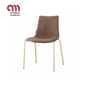 Zebra Pop Stuhl Scab Rahmen in satiniertem Messing | Arredare Moderno DE